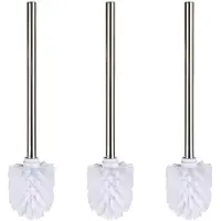 Wenko WC-Bürste mit Edelstahlstiel Glänzend 3er Set, Ø 8 x 35 cm