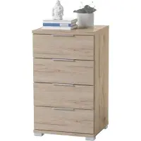 Pol-Power Beimöbel Nachtkommode 4 Schubkästen Holzwerkstoff Dekorfolie 46x79x42 cm