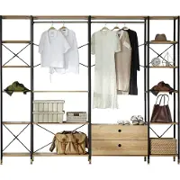 Möbilia Regal-Set aus Akazie 252,5x210 cm