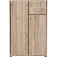 Forte Kommode "Tempra, Kommode, 2 Türen, 2 Schubkästen, viel Stauraum", braun (sonoma eiche), B:73,7cm H:111,1cm T:34,8cm, Sideboards, Kommode, Breite 73,7 cm