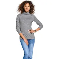 HEINE Rollkragen-Shirt in grau-melange | Gr.: 34