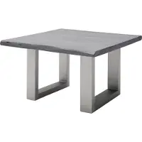 Robas Lund CARTAGENA Couchtisch 75 Edelst.-Optik gebürstet, Farbe:Akazie grau/U-Form