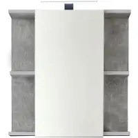 Trendteam Spiegelschrank , beton stone melamin, B:60cm H:62cm T:20cm, FSC-zertifizierter Holzwerkstoff, Schränke, Spiegelschrank, Badspiegel mit Spiegeltür in Weiß Hochglanz/Beton - inklusive Leuchte