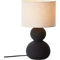 LeGer By Lena Gercke Tischleuchte "Malu", schwarz, 1, Ø 22cm H: 37,5cm, 1 Stk., , Leuchten, max. 40W, Leinenschirm, Keramik, Höhe: 37,5 cm, Ø 22 cm, Tischleuchte