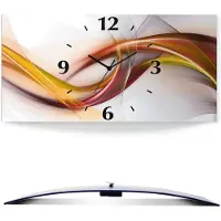 ARTland Wanduhr "Abstrakes Design Orange", orange, B:60cm H:30cm T:0,3cm, Wanduhren, Wanduhr, wahlweise mit Quarz- oder Funkuhrwerk, lautlos ohne Tickgeräusche
