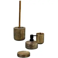 Wenko Bad-Accessoire-Set »Rivara«, goldfarben, Keramik