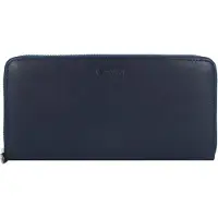 Esquire Leder Geldbörse Viktoria Zip Around Wallet Navy dunkelblau