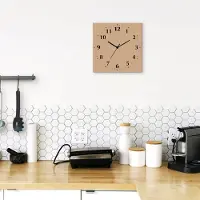 ARTland Wanduhr auf Alu Quarzuhr - schwarzer Zeiger Trendfarbe Beige Größe: 30x30 cm