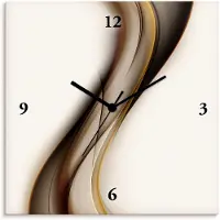 ARTland Wanduhr auf Alu Funkuhr - schwarzer Zeiger Welle Größe: 30x30 cm