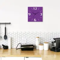 ARTland Wanduhr auf Alu Funkuhr - schwarzer Zeiger Trendfarbe Lila Größe: 30x30 cm
