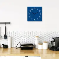 ARTland Wanduhr auf Alu Quarzuhr - schwarzer Zeiger Trendfarbe Blau Größe: 30x30 cm