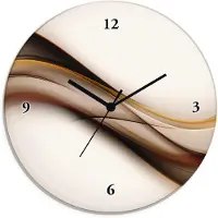ARTland Glas Wanduhr Quarzuhr - schwarzer Zeiger Welle Größe: 30x30 cm