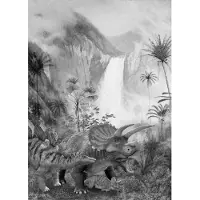 Overig Vliestapete "Digitaldruck Vlies - Jurassic Waterfall - Größe 200 x 280 cm" bedruckt glatt Kinderzimmer