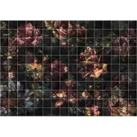 Komar Vliestapete "Digitaldruck Vlies - Tiles Flowers - Größe 400 x 280 cm" bedruckt glatt Wohnzimmer, Schlafzimmer