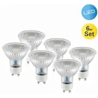 Näve Leuchten 6er-Set LED-Leuchtmittel "MARLA" GU10 6er-Set LED-Leuchtmittel "MARLA" GU10 6er-Set LED-Leuchtmittel "MARLA" GU10 - GU10, 4,6 Watt, 450 Lumen, Metall und Glas, klar-transparent
