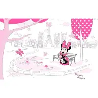 Komar Vliestapete "Digitaldruck Vlies - Minnie in Paris - Größe 400 x 250 cm" bedruckt glatt Wohnzimmer, Schlafzimmer