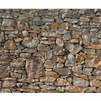 Komar Vliestapete "Digitaldruck Vlies - Stone Wall - Größe 300 x 250 cm" bedruckt glatt Wohnzimmer, Schlafzimmer