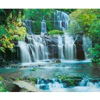 Komar Vliestapete "Digitaldruck Vlies - Pura Kaunui Falls - Größe 300 x 250 cm" bedruckt glatt Wohnzimmer, Schlafzimmer