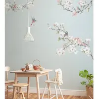 Overig Vliestapete "Digitaldruck Vlies - Apple Bloom - Größe 250 x 250 cm" bedruckt glatt Wohnzimmer, Schlafzimmer
