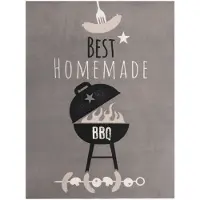 Primaflor-ideen In Textil Fußmatte "BBQ Grillunterlage HOMEMADE", rechteckig, 5 mm Höhe, Grillmatte ideal als Bodenschutz, mit Spruch, rutschhemmend, waschbar