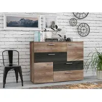 Forte Kommode "Skive", braun (eiche antik, touchwood), B:125cm H:95,9cm T:41,3cm, Sideboards, Kommode, Breite ca. 125 cm