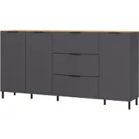 Germania Sideboard California in Eichefarben/Graphitfarben