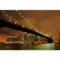 Papermoon Fototapete "Brooklyn Bridge by Night", bunt, B:2,5m L:1,86m, Vlies, Tapeten, Fototapete