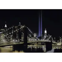 Papermoon Fototapete "New York by night", bunt, B:4m L:2,6m, Vlies, Tapeten, Fototapete