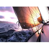 Papermoon Fototapete "Sailing to Sunset", bunt, B:3,5m L:2,6m, Vlies, Tapeten, Fototapete