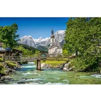 Papermoon Fototapete "Bavarian Alps", bunt, B:2m L:1,49m, Vlies, Tapeten, Fototapete