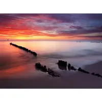 Papermoon Fototapete "Baltic Sunrise", bunt, B:4m L:2,6m, Vlies, Tapeten, Fototapete