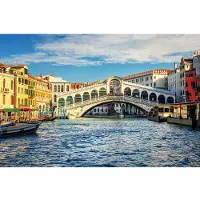 Papermoon Fototapete "Grand Canal and Rialto bridge", bunt, B:5m L:2,8m, Vlies, Tapeten, Fototapete