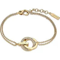 Jette Damen-Armband 925er Silber 30 Zirkonia Jette Gelbgold