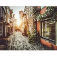 Papermoon Fototapete "Old Town in Belgium", bunt, B:3m L:2,23m, Vlies, Tapeten, Fototapete