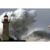 Papermoon Fototapete "Lighthouse in Storm", bunt, B:4m L:2,6m, Vlies, Tapeten, Fototapete
