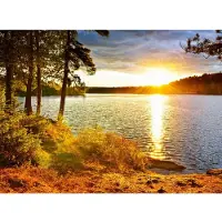 Papermoon Fototapete "Algonquin Park Lake", bunt, B:4m L:2,6m, Vlies, Tapeten, Fototapete