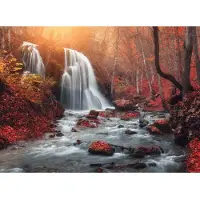 Papermoon Fototapete "Mountain Sunset Waterfall", bunt, B:3m L:2,23m, Vlies, Tapeten, Fototapete