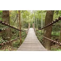Papermoon Fototapete "Suspension Bridge", bunt, B:4m L:2,6m, Vlies, Tapeten, Fototapete