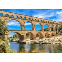 Papermoon Fototapete "Pont du Gard Aqueduct", bunt, B:2m L:1,49m, Vlies, Tapeten, Fototapete