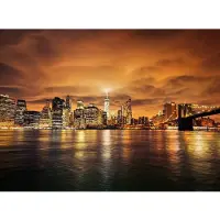 Papermoon Fototapete "Manhattan at Sunset", bunt, B:3m L:2,23m, Vlies, Tapeten, Fototapete