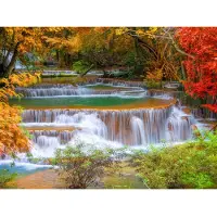 Papermoon Fototapete "Waterfall in Rain Forest", bunt, B:2m L:1,49m, Vlies, Tapeten, Fototapete