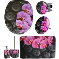 Sanilo Bad-Accessoire-Set, 6-tlg., Madeira - schwarz