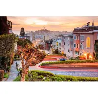Papermoon Fototapete "Lombard Street in San Francisco", bunt, B:2,5m L:1,86m, Vlies, Tapeten, Fototapete