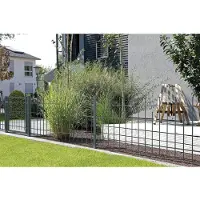Alberts Albers Zaun-Anbauset für Zaunsystem Madrid, Höhe 98,5 cm, Länge 2 m, anthrazit-metallic, zum Einbetonieren