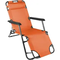 VCM Sonnenliege | Gartenliege | Maße ca. 155 x 46 cm | Gartenliege klappbar | Gartenmöbel | Sonnenstuhl | Orange