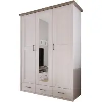 Die Möbelfundgrube Kleiderschrank mit Spiegel - Pinie - Trüffel - 148 cm - LUCA