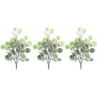 Creativ Green Winterliche Kunstpflanze "Weihnachtsdeko", grün, H:38cm, Kunststoff, Kunstpflanzen, Winterliche Kunstpflanze, Zweige mit künstlichem Schnee bedeckt, 3er-Set