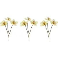 Creativ Green Winterliche Kunstpflanze "Weihnachtsdeko", beige (creme), B:20cm H:56cm T:15cm, Kunststoff, Kunstpflanzen, Winterliche Kunstpflanze, Zweig in metallic-Optik, im 3er-Set, creme