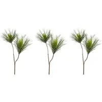 Creativ Green Winterliche Kunstpflanze "Weihnachtsdeko", grün, B:15cm H:76cm T:15cm, Kunststoff, Kunstpflanzen, Winterliche Kunstpflanze, Zweig benadelt, 3er-Set