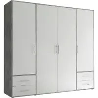 Pol-Power Valencia Kleiderschrank Laminat 4 Türen 206x195x60 cm